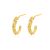 Classic Golden Leaves C Shape 925 Sterling Silver Hoop Earrings