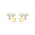 Girl Three Shell Pearls CZ Stars 925 Sterling Silver Stud Earrings