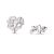 Anniversary Asymmetric Weave Heart Knot 925 Sterling Silver Stud Earrings