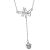 Hot Double CZ Butterflies Flying Shell Pearl Tassles 925 Sterling Silver Necklace