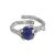 Modern Oval Natural Lapis Lazuli Irregular 925 Sterling Silver Adjustable Ring