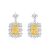 Elegant Yellow Baguette High carbon CZ 925 Sterling Silver Dangling Earrings