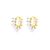 Women Round Shell Pearls 925 Sterling Silver Hoop Earrings