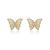 Beautiful White Shell CZ Border Butterfly 925 Sterling Silver Stud Earrings