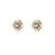 Vintage Relie Birds Coin Shell Pearls 925 Sterling Silver Stud Earrings