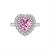 Women 8 * 8mm Heart Created High Carbon Diamond CZ Border 925 Sterling Silver Ring
