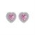 Women 8 * 8mm Heart Created High Carbon Diamond CZ Border 925 Sterling Silver Stud Earrings