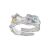 Modern Colorful CZ Irregular 925 Sterling Silver Adjustable Ring