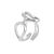 New Irregular Double Hollow Circles 925 Sterling Silver Adjustable Ring