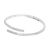 Simple Micro Setting CZ Cross 925 Sterling Silver Open Bangle
