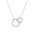 Irregular double circular ring texture S925 sterling silver necklace for women