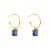 Simple Geometry CZ Rectangle 925 Sterling Silver Hoop Earrings