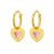 Fashion Two Sides в стилях Pink CZ Heart Love Серьги-кольца из стерлингового серебра 925 пробы