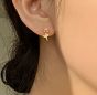 Women Shell Pearl Rose Flower 925 Sterling Silver Stud Earrings