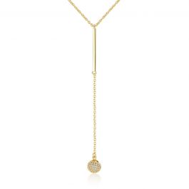 Simple Dangling CZ Ball Solid 925 Sterling Silver Necklace  $12.50 For Sale [categories]