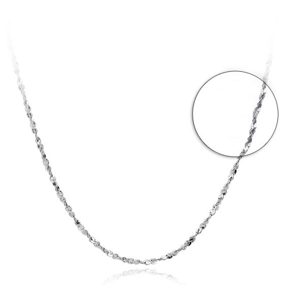 Silver Nugget Crisscross 925 Sterling Silver Chain Collar Necklace 16" 18"