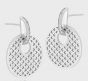 Casual Round Hollow Net 925 Sterling Silver Dangling Earrings