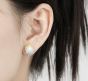Geometry Irregular Shape Two Colors Mushroom 925 Sterling Silver Stud Earrings