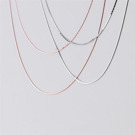 Minimalism Double Layer 925 Sterling Silver Necklace