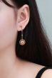 Elegant Created Ruby Sunflower CZ 925 Sterling Silver Dangling Earrings