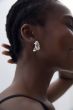Fine Jewelry Women Electroforming Light Casual Multi C Shape Tube Cross S999 Sterling Silver Row Hoop Earrings